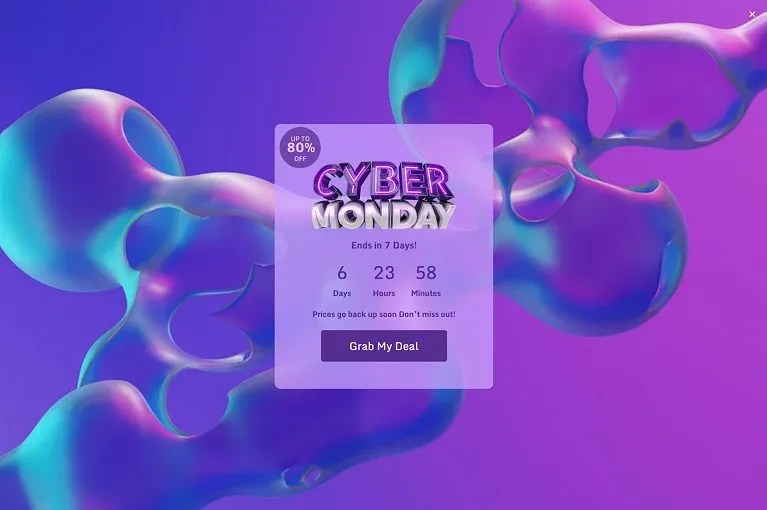 Cyber Monday Sale Urgency Popup Template