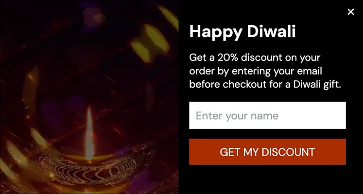 Diwali Celebration Popup Template to Enjoy Discount Offers