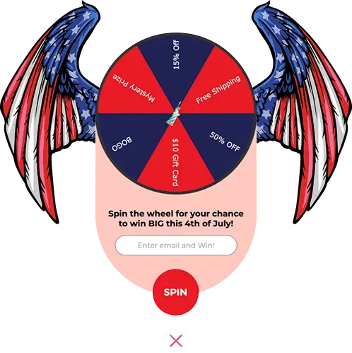 4th July Gamified Popup Template with a Lucky Spin