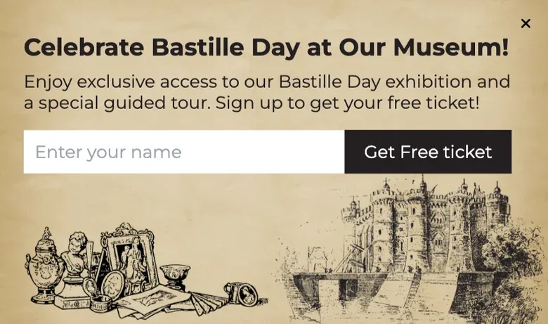 Bastille Day Template for Free Ticket