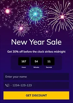 New Year Sale Countdown Urgency Light Box Template