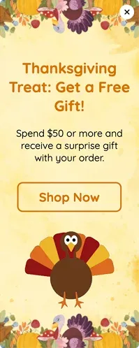 Thanksgiving Sidebar Popup Template for Shopping Discounts