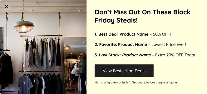 Black Friday Bestselling Product Popup Template