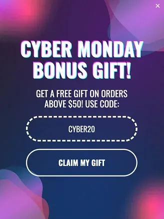 Cyber Monday Bonus Gift Popup Template for Boosting Sales