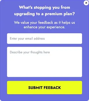 Feedback Collection Popup Template for Improving Conversion Rates