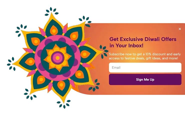 Diwali Newsletter Signup Popup Template for Exclusive Offers