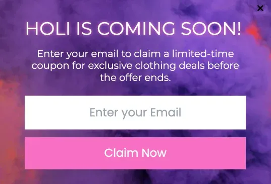 Holi Celebration Offer Popup Template