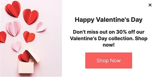 Celebrate Valentines Day With Discount Popup Template