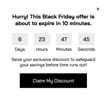 Black Friday Exclusive Deal Promotion Popup Template