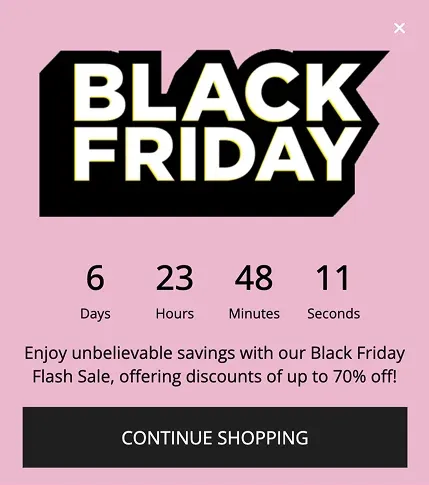 Black Friday Countdown Sale Popup Template