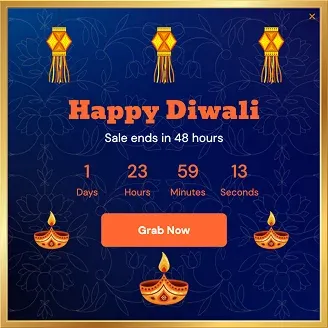 Diwali Sale Countdown Popup Template for Engaging Customers