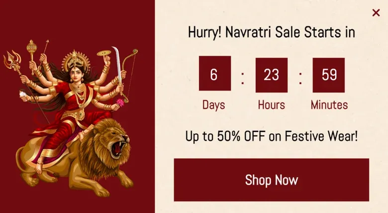 Navaratri Special Fashion Wear Popup Template