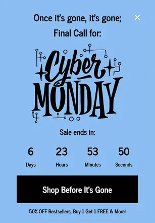 Cyber Monday End-of-Sale Popup Template