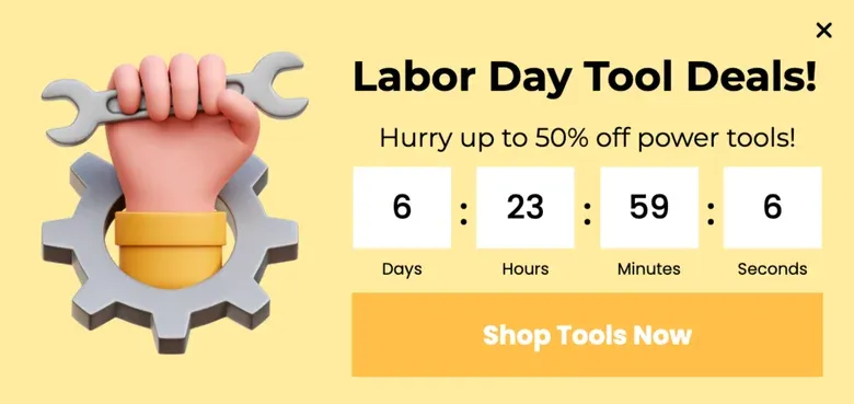 Labor Day Countdown Popup Template to Improve Conversions