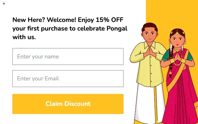 Pongal Signup Form Popup Template to Boost Conversions