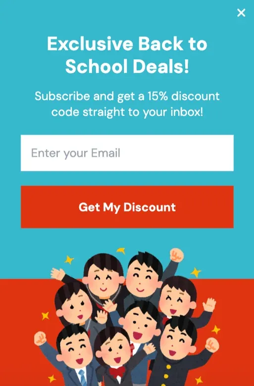 Back to School Exclusive Deals Popup Template