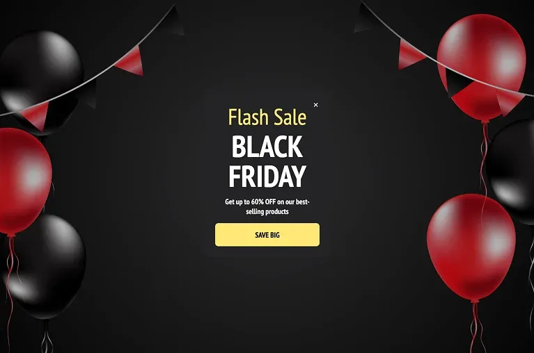 Black Friday Flash Sale Sale Full Screen Popup Template