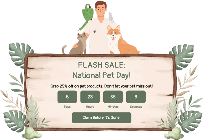 National Pet Day Urgency Countdown Popup Template