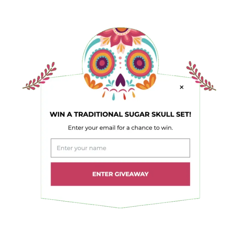 Day of the Dead Traditional Sugar Skull Giveaway Popup Template