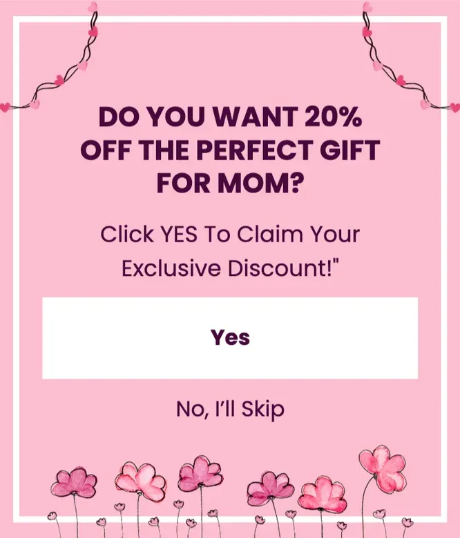 Mother's Day Discount Yes/No Popup Template