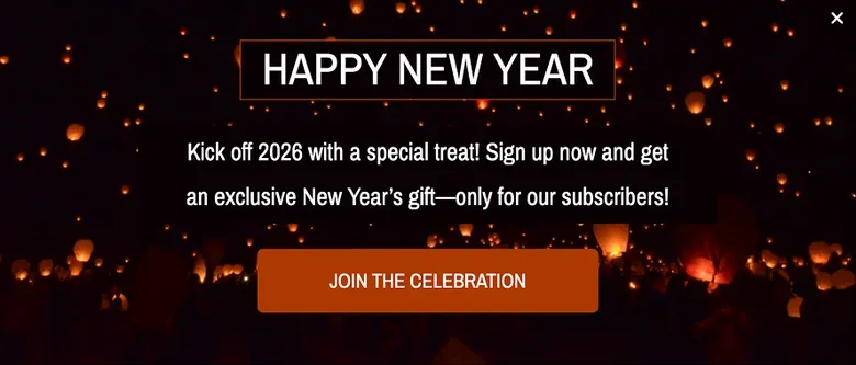 New Year Signup & Celebrate Popup Template