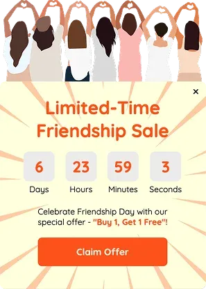 Friendship Day Sale Popup Template for BOGO