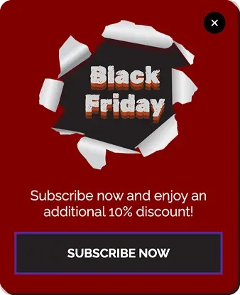 Black Friday Sale Subscribe Now Discount Popup Template