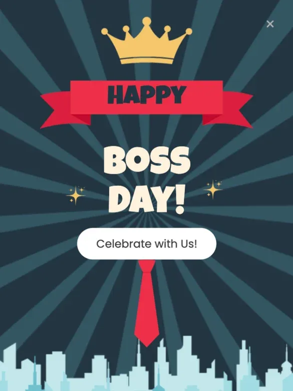 Boss Day Celebration Popup Template to Engage with Your Visitors