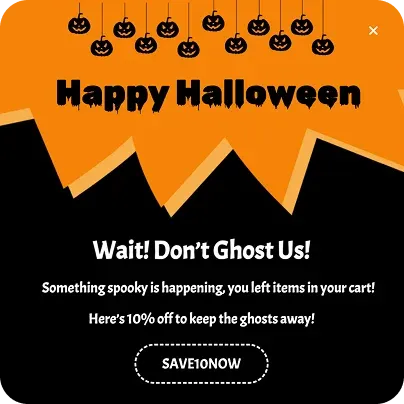 Halloween Cart Abandonment Exit Intent Popup Template