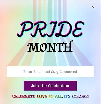 Pride Month Popup Template for Improving Subscribers List