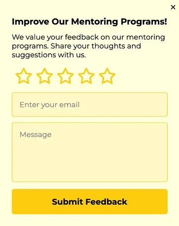 National Mentoring Month Feedback Sidebar Popup Template