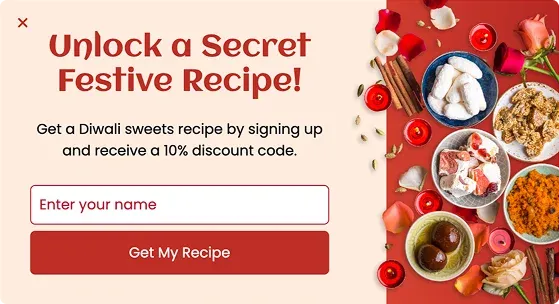 Diwali Sweets Recipe Lightbox Popup Template for Boosting Email List