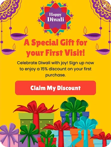 Diwali Discount Popup Template for First-Time Visitors!