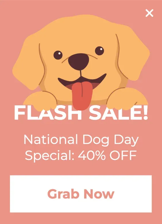 Flash Sale Sidebar Template for National Dog Day