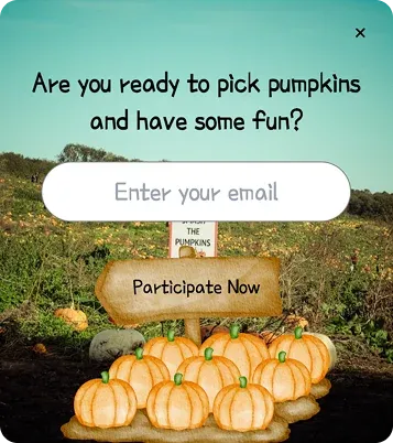 Halloween Pumpkin Picking Signup Popup Template