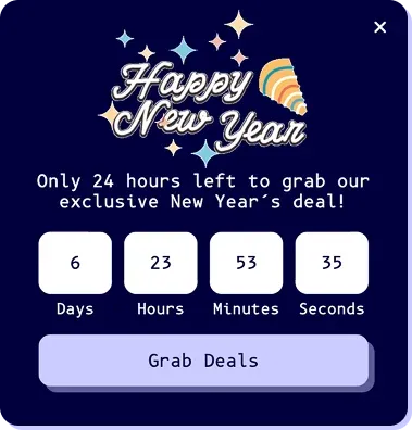 New Year Deals Countdown Popup Template