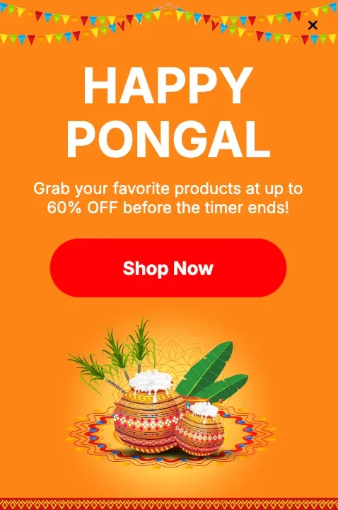 Pongal Product Discount Popup Template