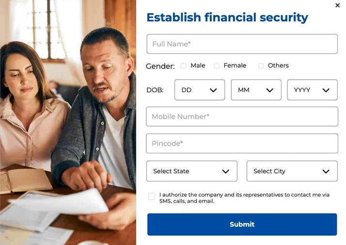 Financial Security Registration Popup Template: Capture Leads