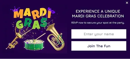 Mardi Gras Party Invitation Popup Template