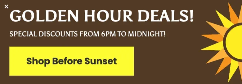 Summer Solstice Golden Hour Deals Popup Template