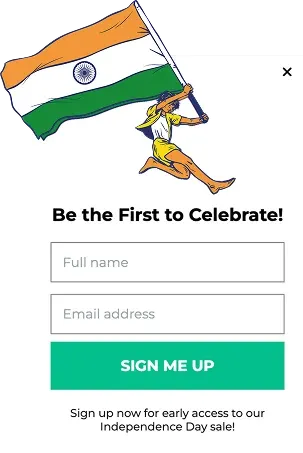 Independence Day Early Access Signup Popup Form Template