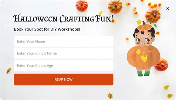 Halloween Workshop Signup Lightbox Popup Template