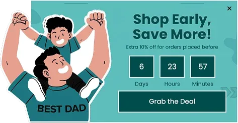 Father's Day Savings Countdown Popup Template