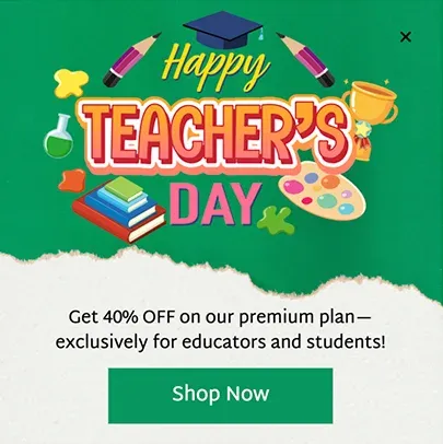 Teacher's Day Popup Template for Promoting Offers