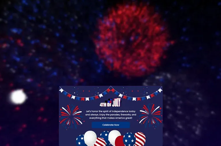 Festive 4th of July Offer Popup Template for Discount Engagement