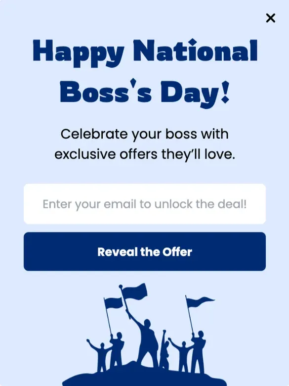 National Boss Day Popup Template to Engage Your Users