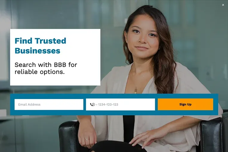 Business Verification Fullscreen Popup Template for Signups