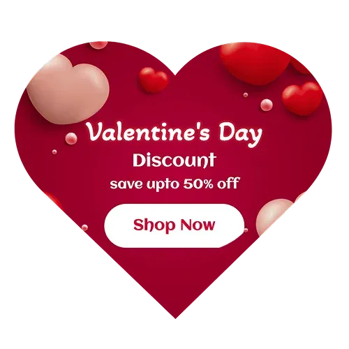 Valentine's Day Welcome Popup Template with Sale Template