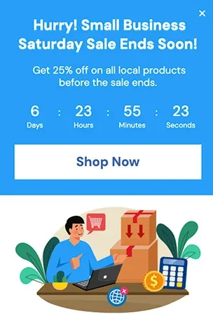 Small Business Saturday Countdown Popup Template to Boost Sales