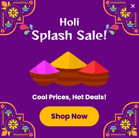 Holi Festive Sale Popup Template for Colorful Savings